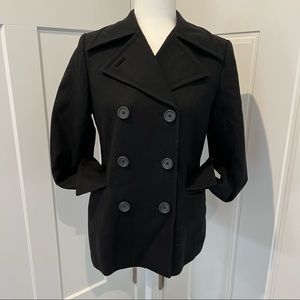 Banana Republic Black Pea Coat Sz Sm